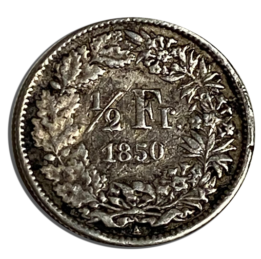 Pièce suisse ancienne en argent portrait