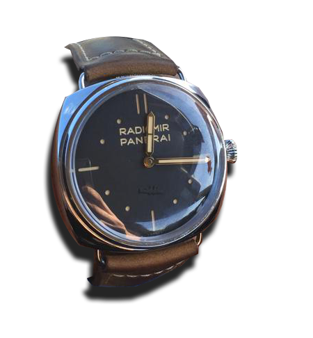 Montre vintage cadran noir bracelet cuir