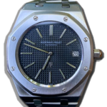 Montre de luxe Suisse en acier, cadran bleu texturé