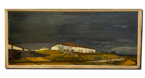 Tableau paysage vintage encadré