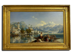Tableau ancien à scène intérieure – Achat et estimation en Suisse (Valais)