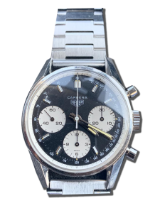 Chronographe vintage acier cadran noir