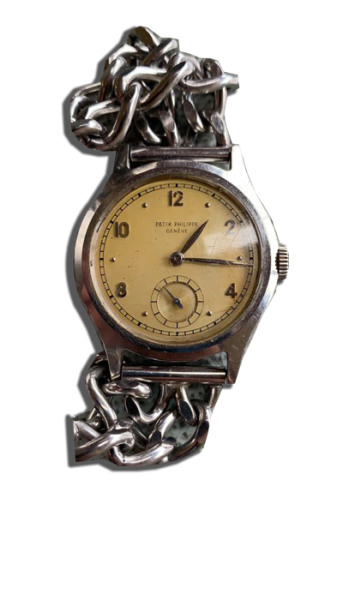 Montre vintage bracelet chaîne acier design
