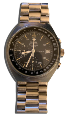 Chronographe vintage acier cadran noir