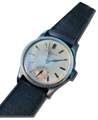 Chronographe vintage doré cadran noir