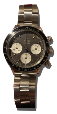 Montre chronographe vintage acier cadran noir