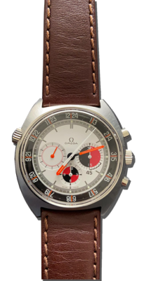 Chronographe vintage bracelet cuir marron