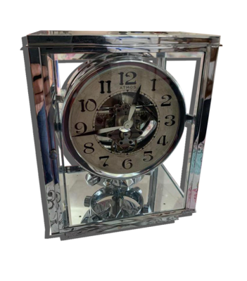 Horloge de table vintage sous verre