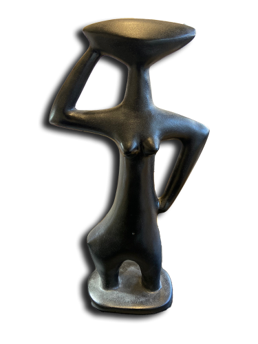 Sculpture abstraite en bronze présentant des formes organiques entrelacées et surfaces patinées, accentuant les volumes et les jeux de lumière. Bronze abstrait, sculpture contemporaine, art ancien