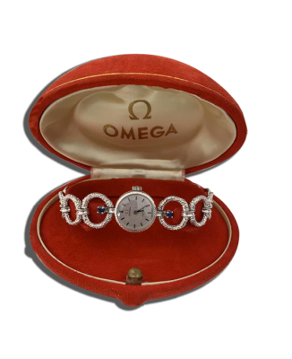 Montre-bijou vintage bracelet serti